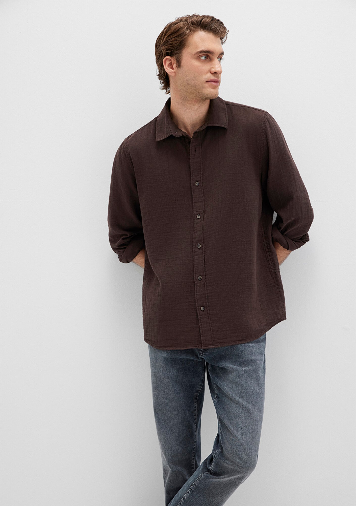  Mavi Kahverengi Gömlek Regular Fit / Normal Kesim 0211518-87537