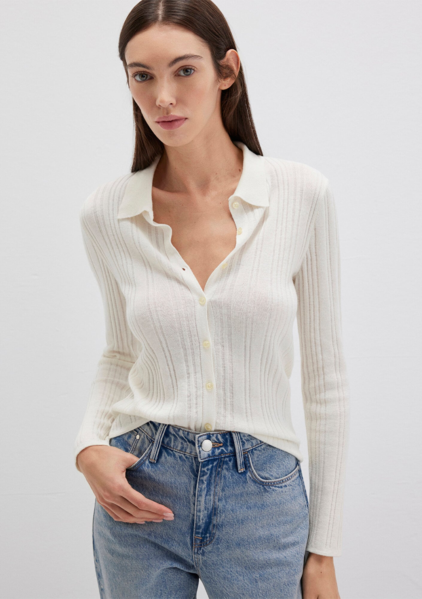  Mavi Ekru Triko Polo 1710838-80194