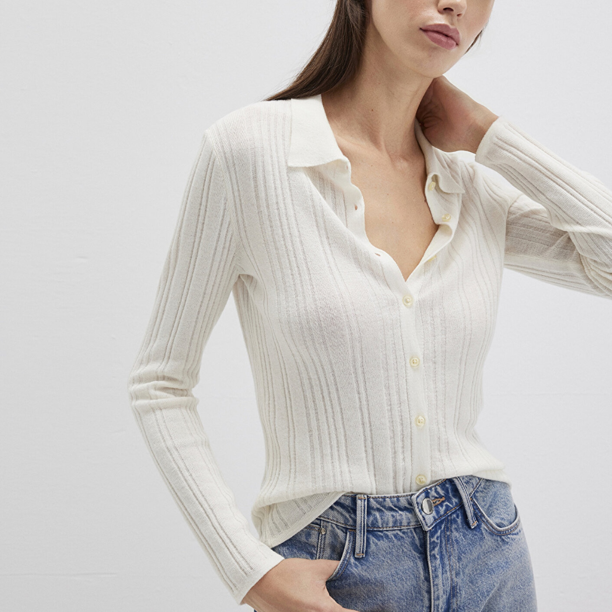 Mavi Ekru Triko Polo 1710838-80194