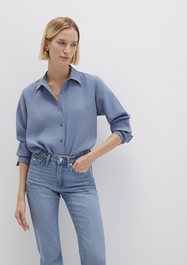  Mavi Mavi Gömlek Loose Fit / Bol Rahat Kesim 1211373-70728