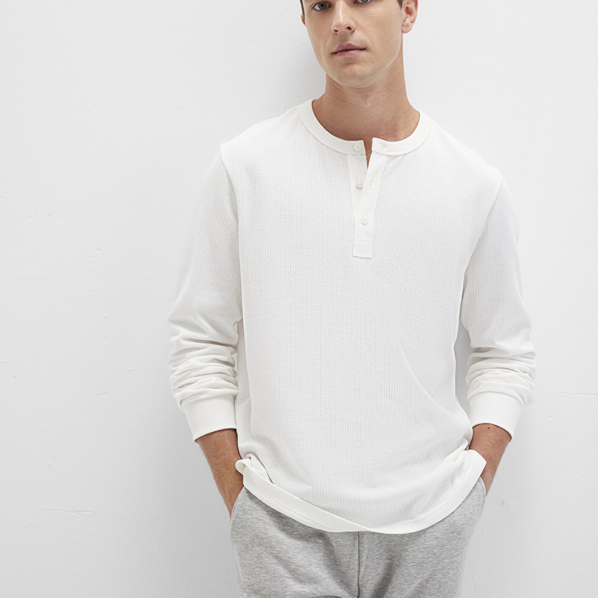 Mavi Ekru Tişört Loose Fit / Bol Rahat Kesim 0613115-70057