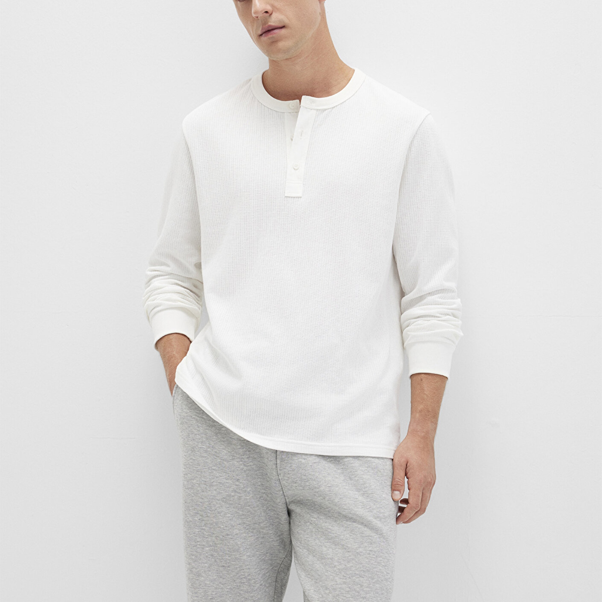 Mavi Ekru Tişört Loose Fit / Bol Rahat Kesim 0613115-70057