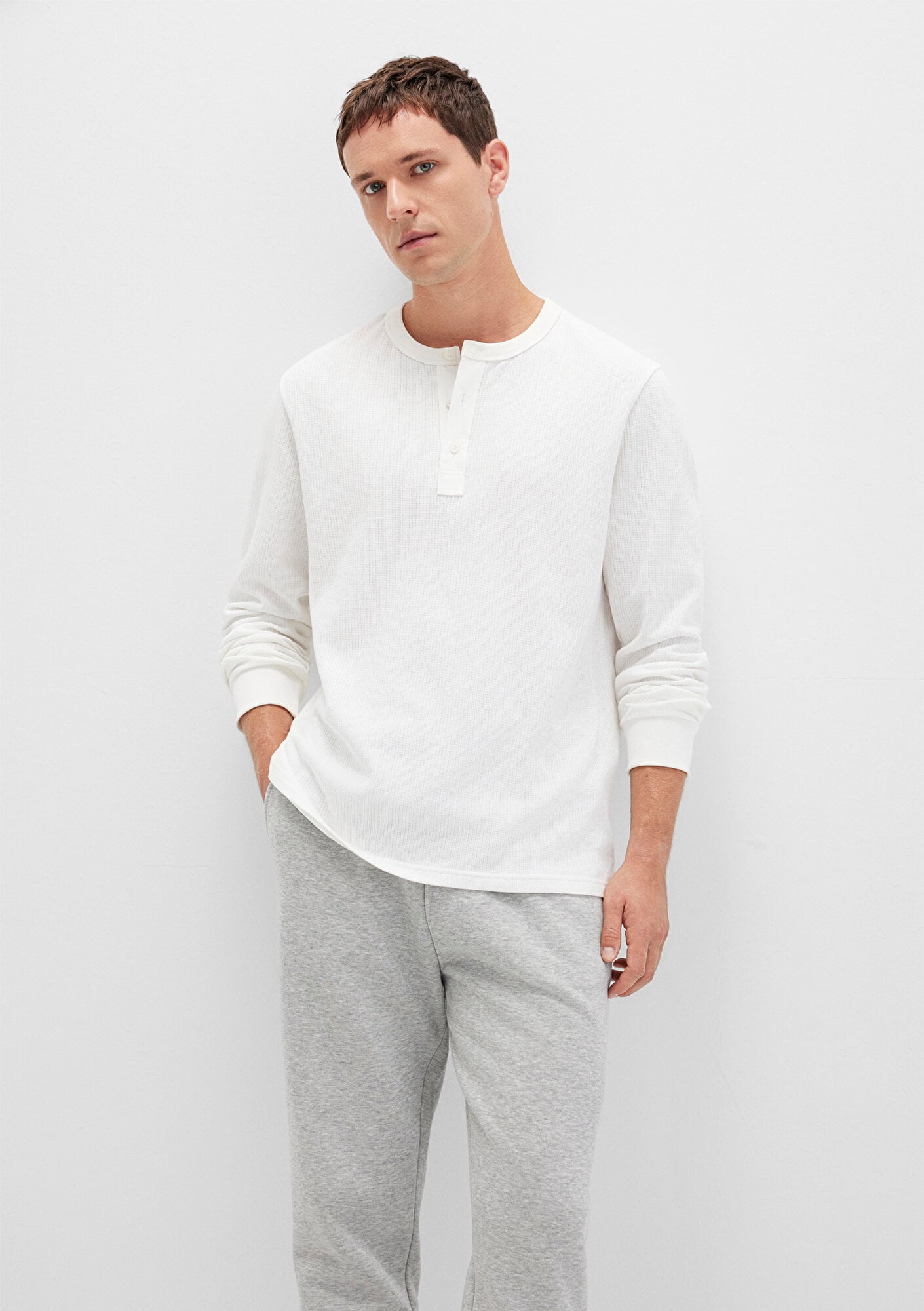  Mavi Ekru Tişört Loose Fit / Bol Rahat Kesim 0613115-70057