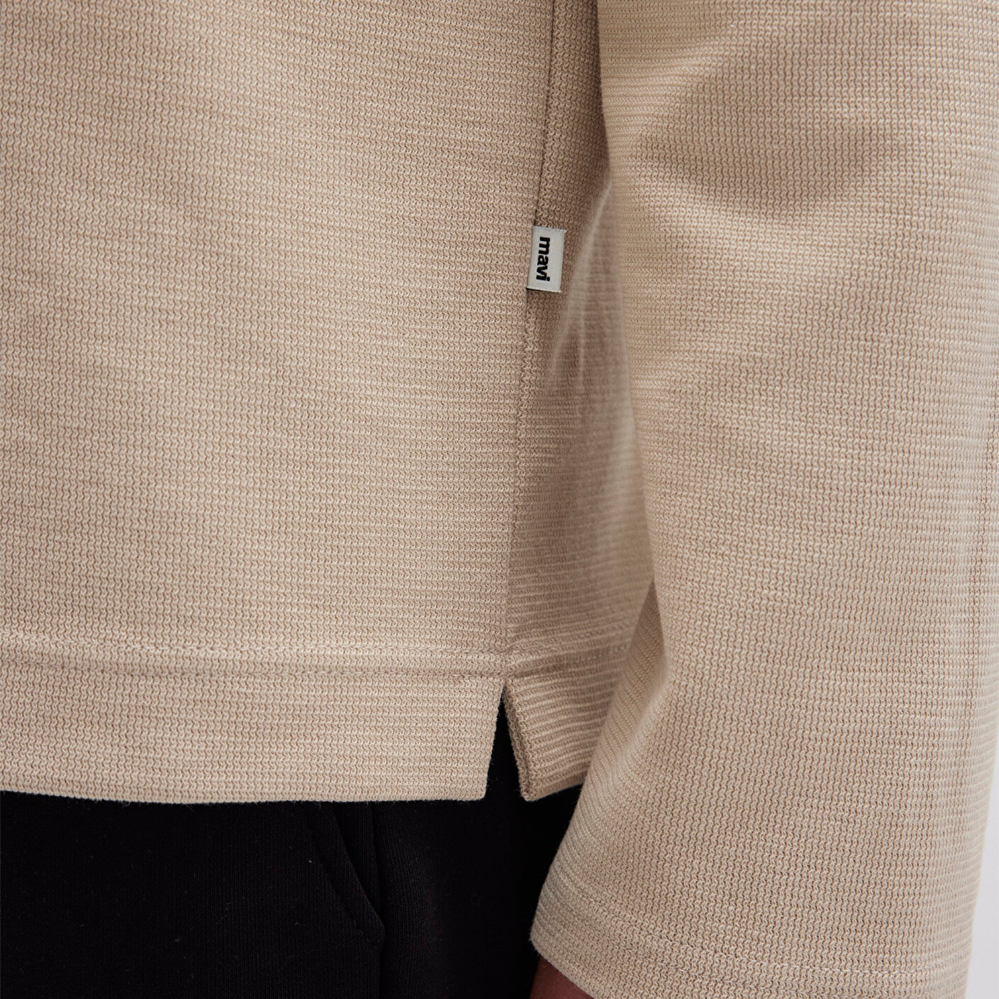 Mavi Bej Uzun Kollu Tişört Regular Fit / Normal Kesim 0613045-70039