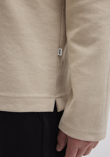  Mavi Bej Uzun Kollu Tişört Regular Fit / Normal Kesim 0613045-70039