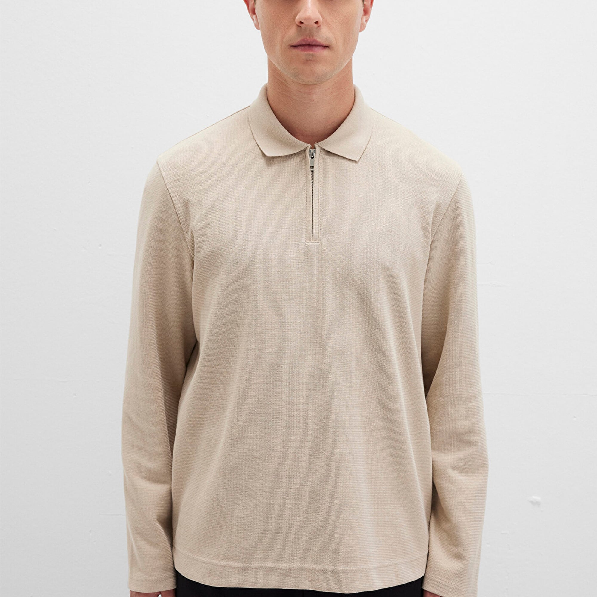 Mavi Bej Uzun Kollu Tişört Regular Fit / Normal Kesim 0613045-70039