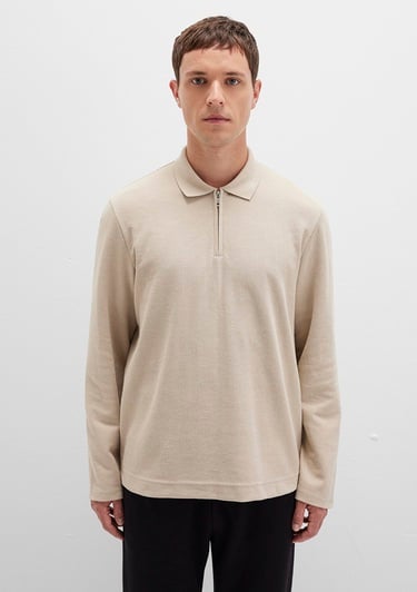  Mavi Bej Uzun Kollu Tişört Regular Fit / Normal Kesim 0613045-70039