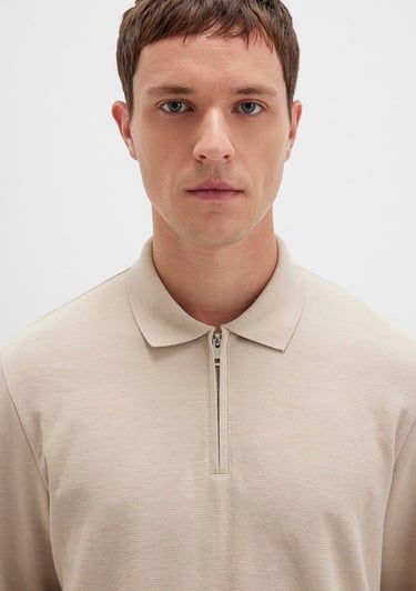  Mavi Bej Uzun Kollu Tişört Regular Fit / Normal Kesim 0613045-70039