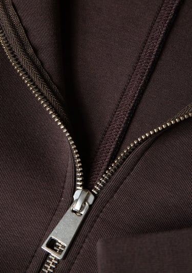  Mavi Sporty Lux Fermuarlı Kahverengi Sweatshirt 1S10295-70236