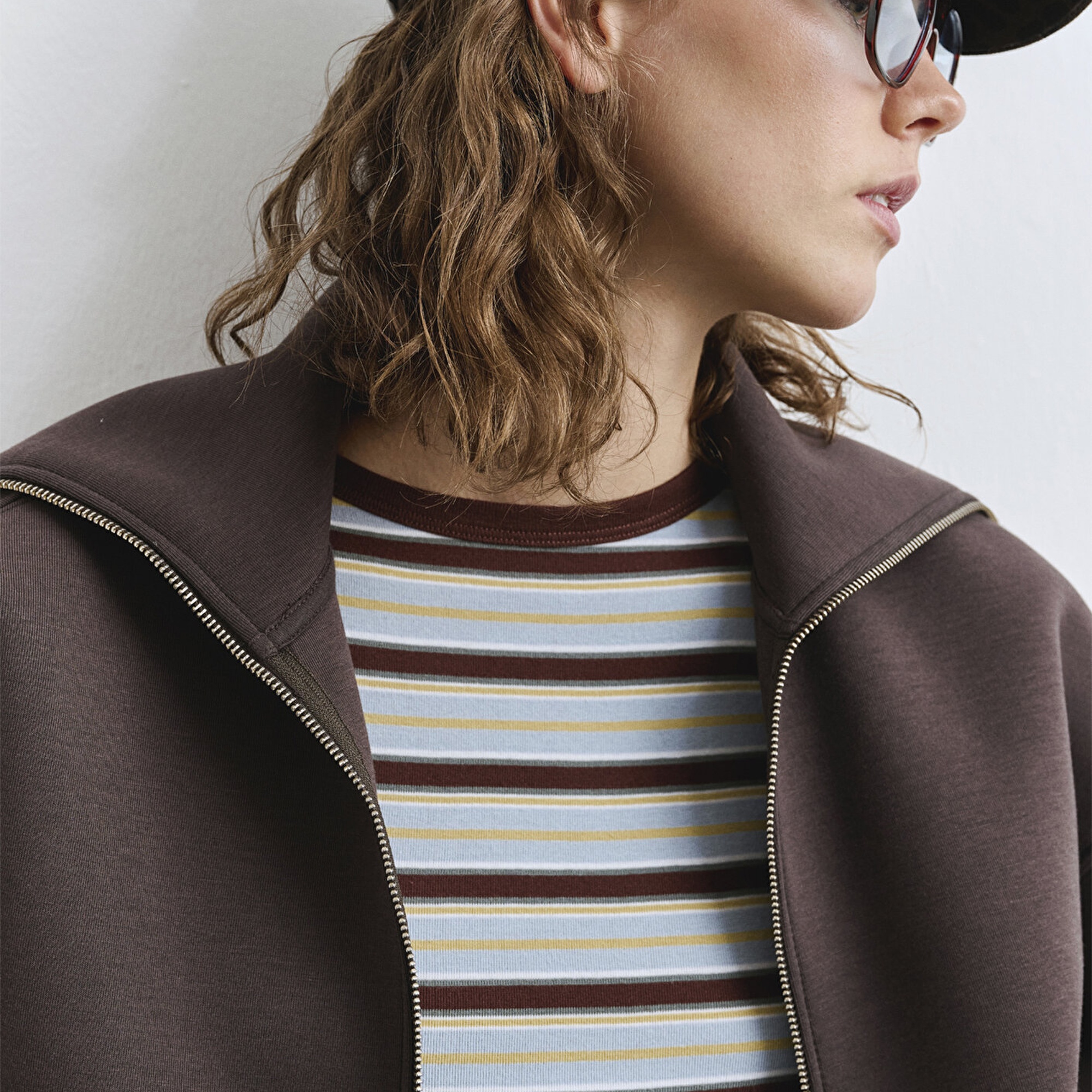 Mavi Sporty Lux Fermuarlı Kahverengi Sweatshirt 1S10295-70236