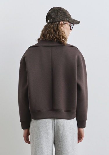  Mavi Sporty Lux Fermuarlı Kahverengi Sweatshirt 1S10295-70236
