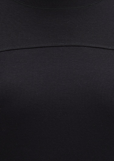  Mavi Siyah Uzun Kollu Tişört Fitted / Vücuda Oturan Kesim 1613625-900