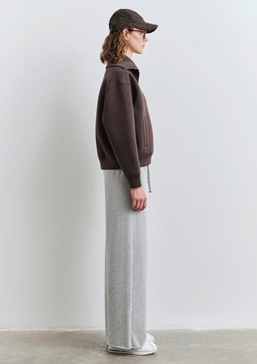  Mavi Sporty Lux Fermuarlı Kahverengi Sweatshirt 1S10295-70236