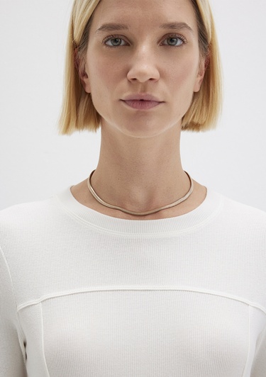  Mavi Ekru Uzun Kollu Tişört Fitted / Vücuda Oturan Kesim 1613625-80194