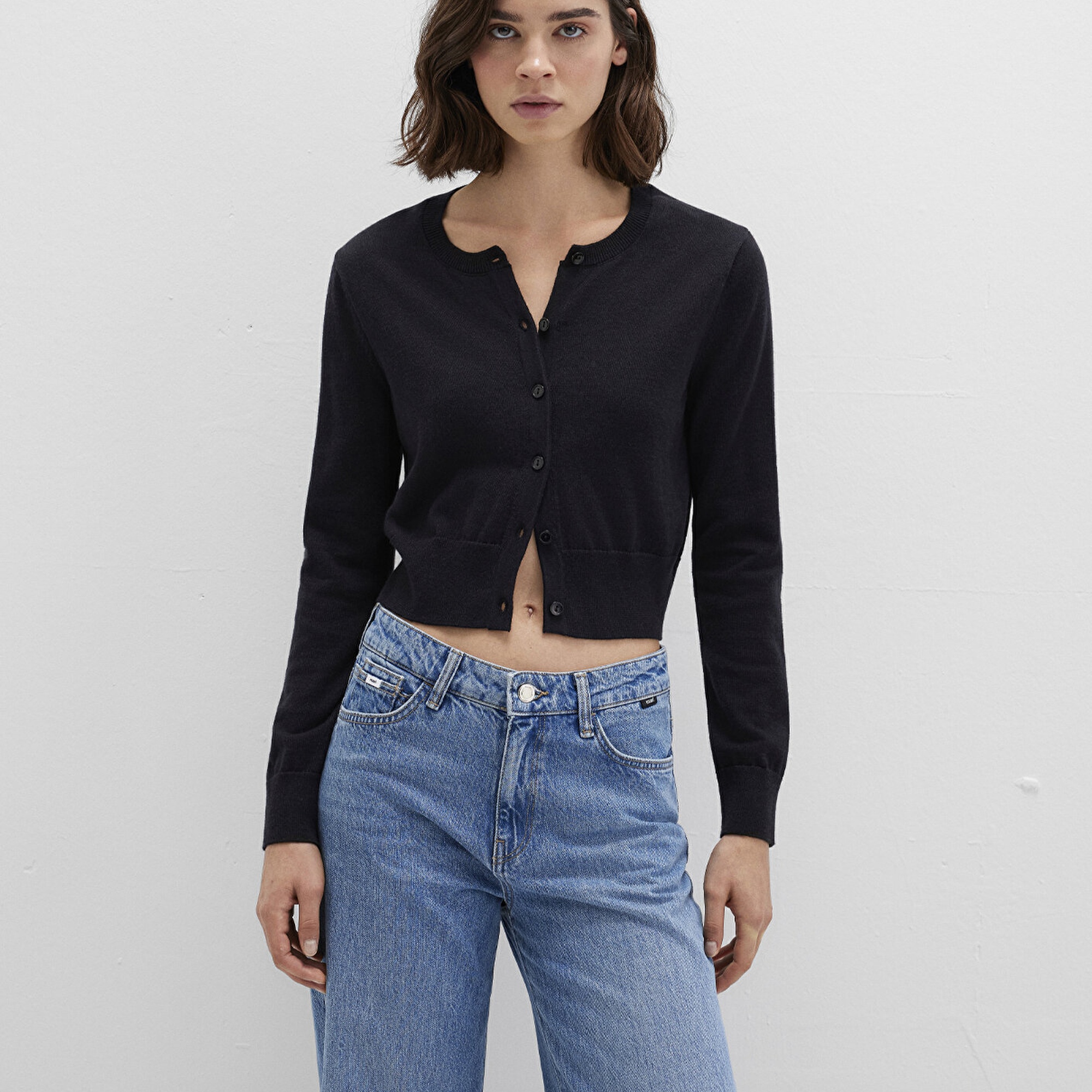 Mavi Siyah Hırka Fitted / Vücuda Oturan Kesim 1710722-900