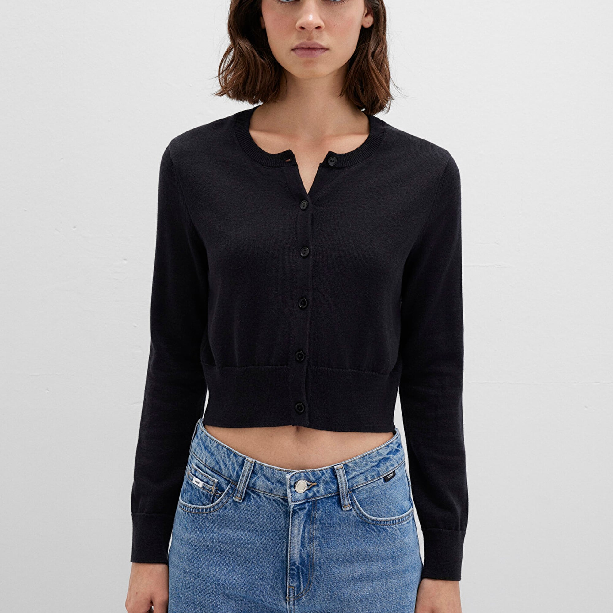 Mavi Siyah Hırka Fitted / Vücuda Oturan Kesim 1710722-900