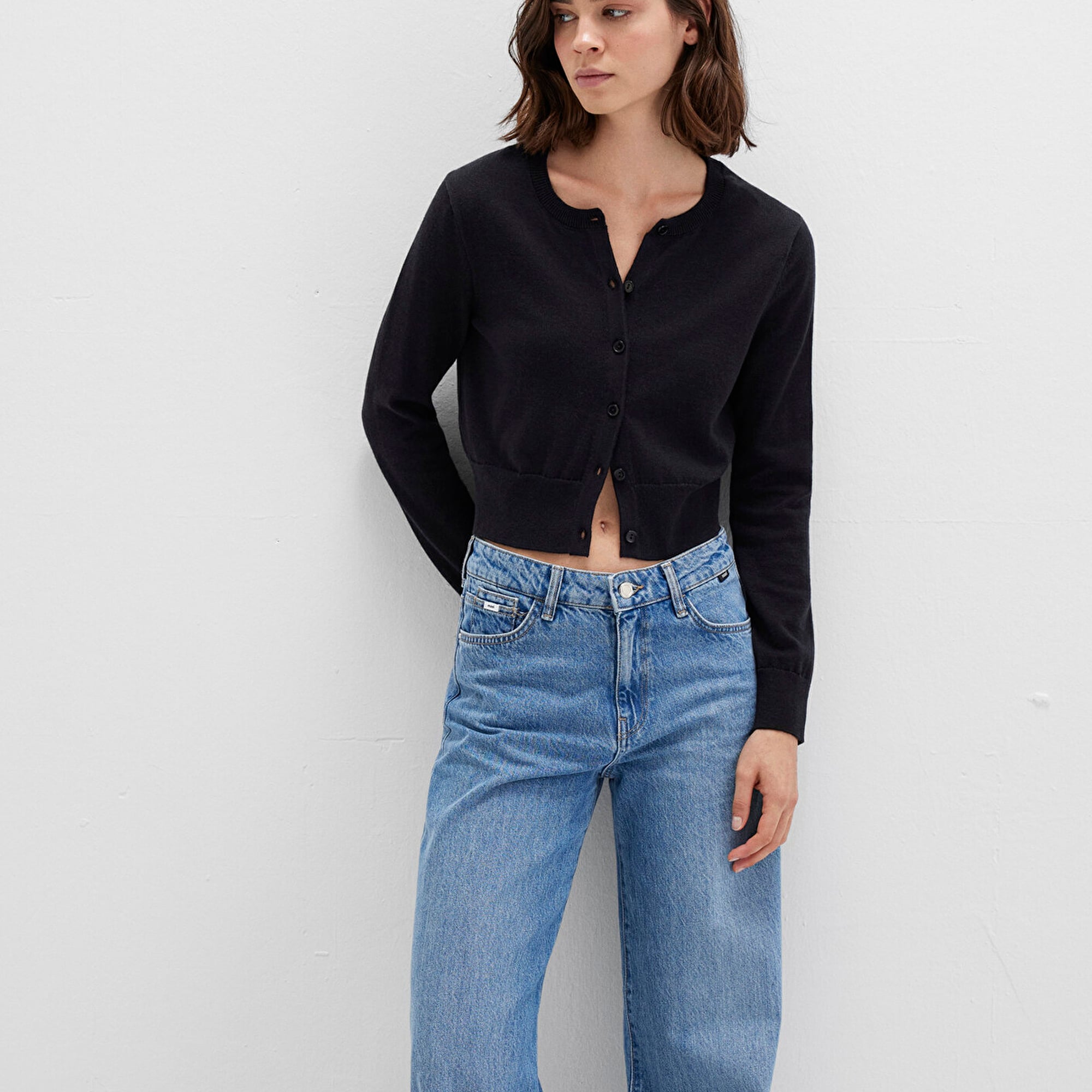 Mavi Siyah Hırka Fitted / Vücuda Oturan Kesim 1710722-900