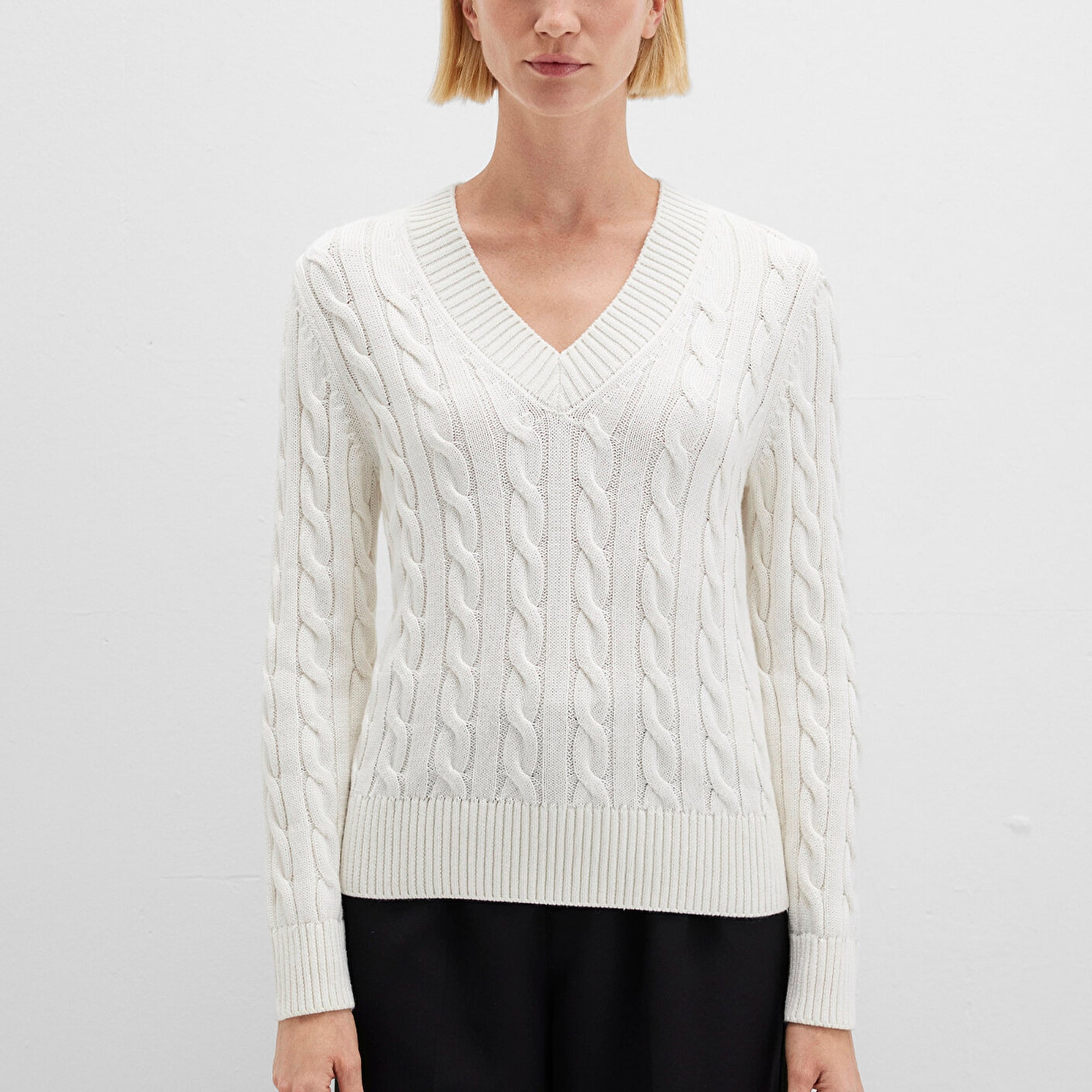 Mavi Ekru Kazak Slim Fit / Dar Kesim 1710720-70057