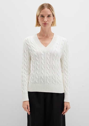  Mavi Ekru Kazak Slim Fit / Dar Kesim 1710720-70057