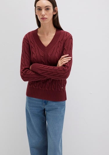  Mavi Bordo Kazak Slim Fit / Dar Kesim 1710720-85493