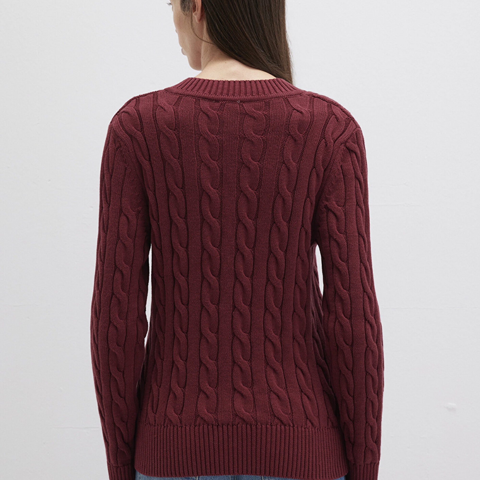 Mavi Bordo Kazak Slim Fit / Dar Kesim 1710720-85493