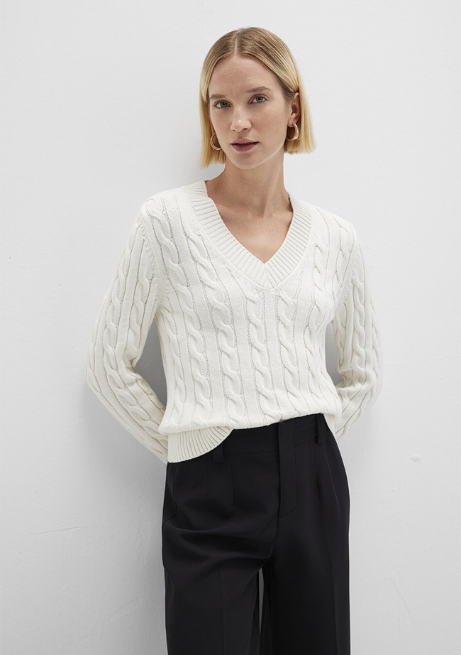  Mavi Ekru Kazak Slim Fit / Dar Kesim 1710720-70057