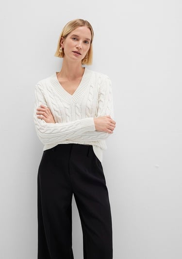  Mavi Ekru Kazak Slim Fit / Dar Kesim 1710720-70057