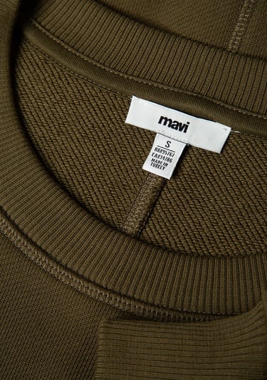  Mavi Bisiklet Yaka Haki Sweatshirt 1S10390-71589