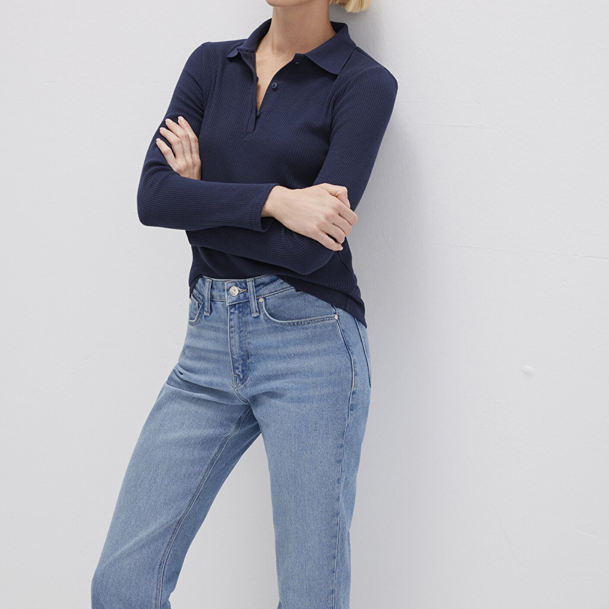 Mavi Lacivert Polo Tişört Fitted / Vücuda Oturan Kesim 1613413-82318