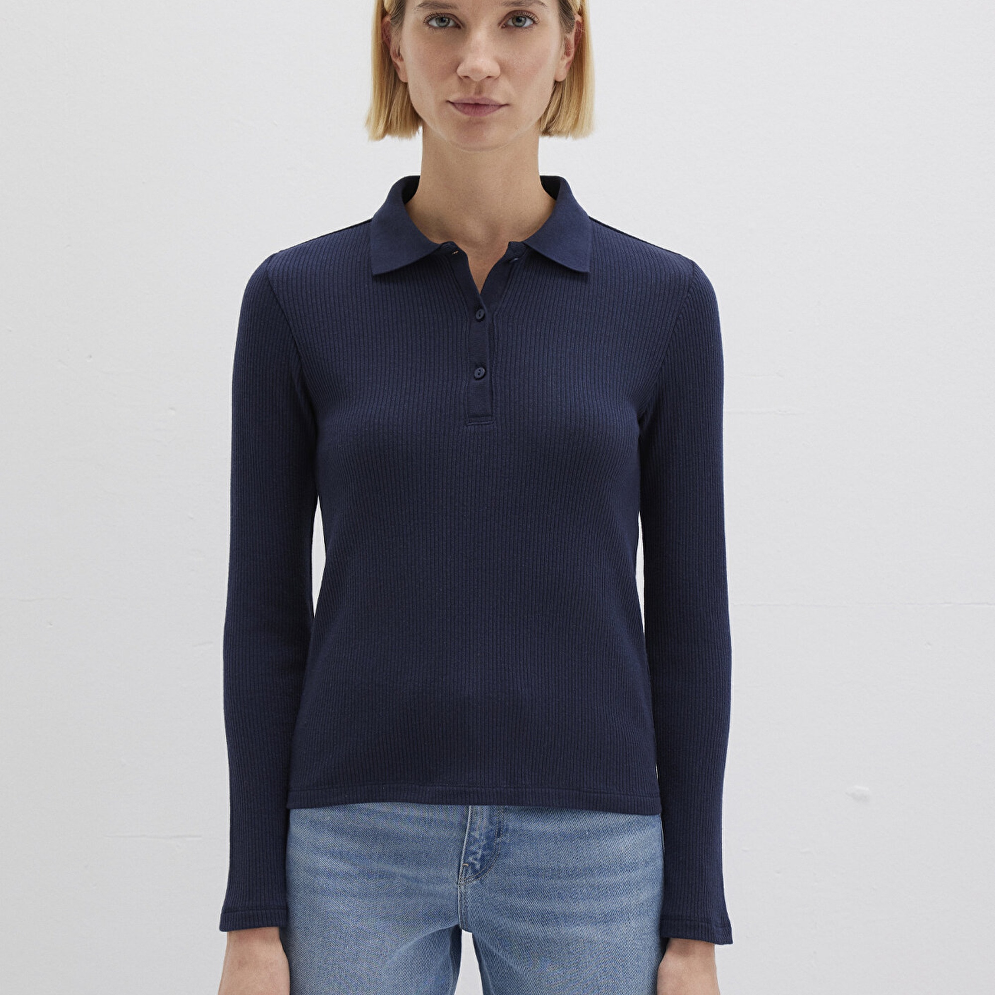 Mavi Lacivert Polo Tişört Fitted / Vücuda Oturan Kesim 1613413-82318