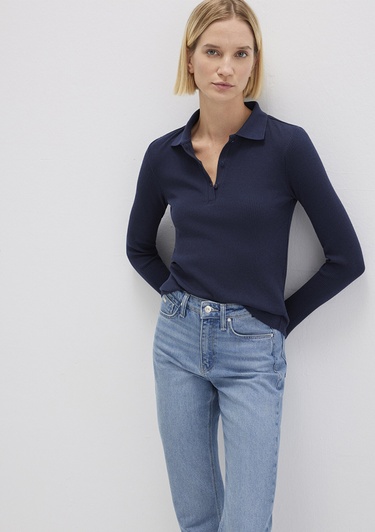  Mavi Lacivert Polo Tişört Fitted / Vücuda Oturan Kesim 1613413-82318