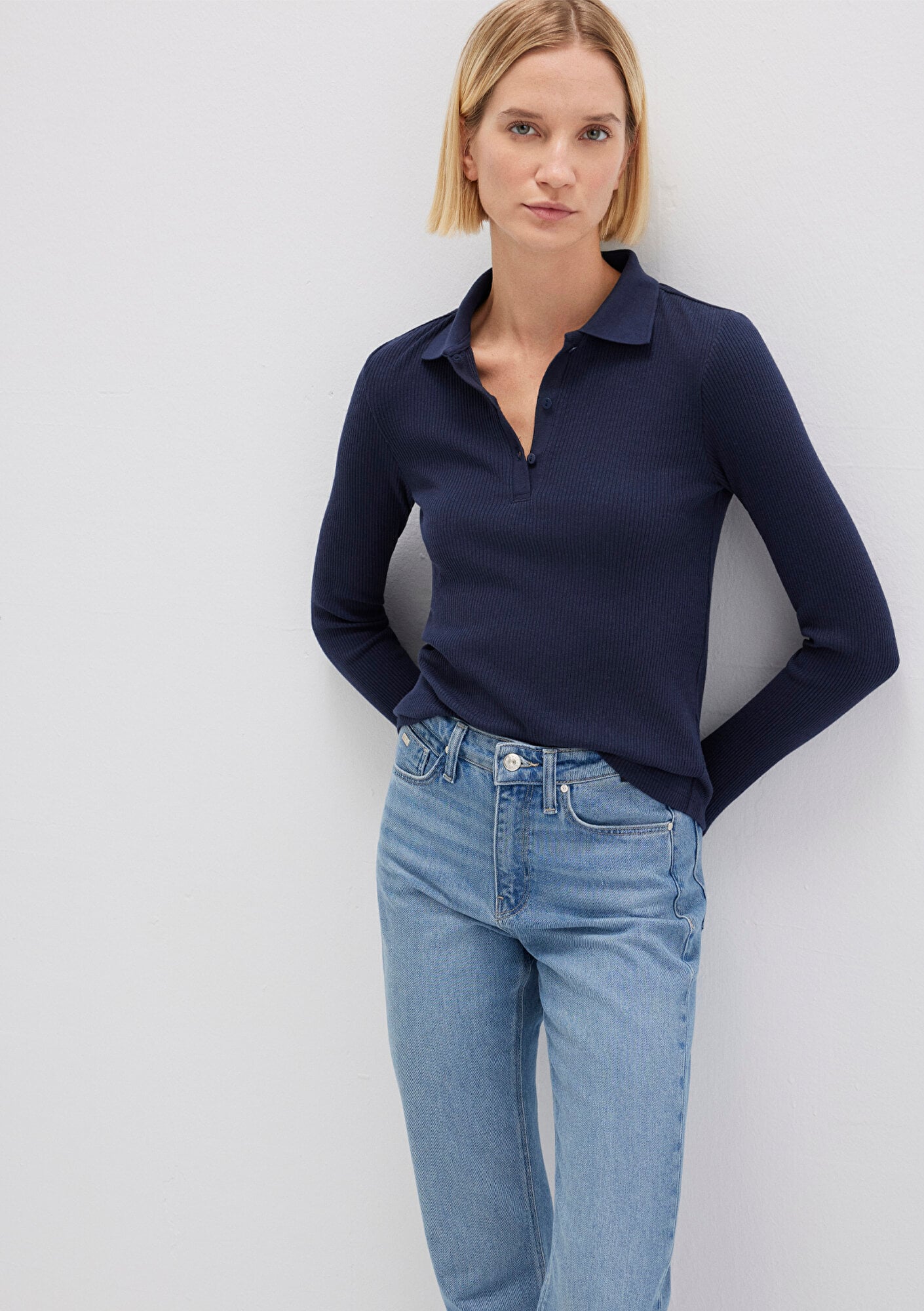  Mavi Lacivert Polo Tişört Fitted / Vücuda Oturan Kesim 1613413-82318