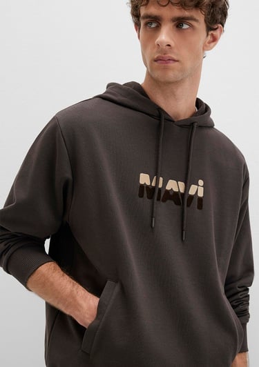  Mavi Mavi Logo Baskılı Kahverengi Sweatshirt 0S10395-70219