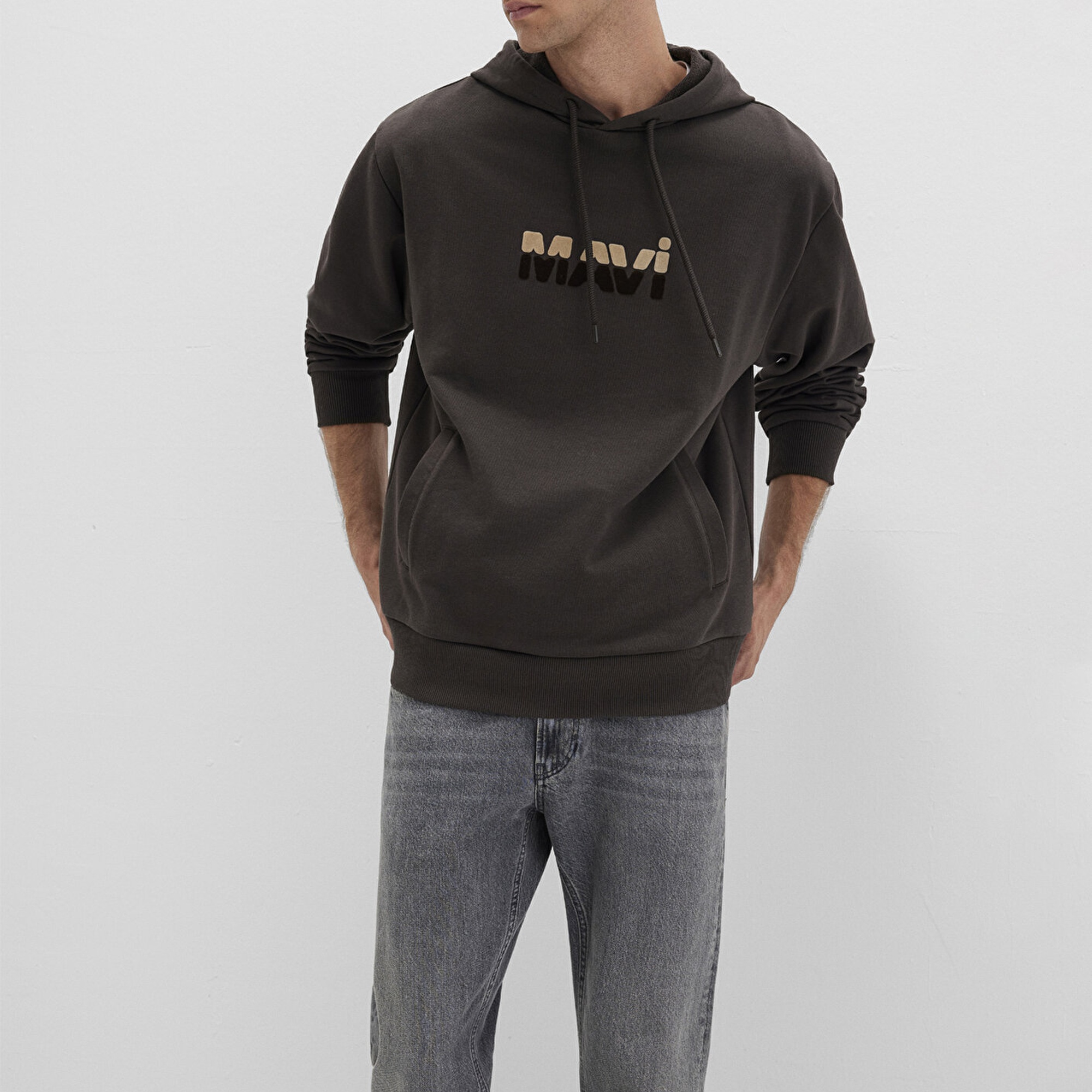 Mavi Mavi Logo Baskılı Kahverengi Sweatshirt 0S10395-70219