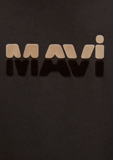  Mavi Mavi Logo Baskılı Kahverengi Sweatshirt 0S10395-70219