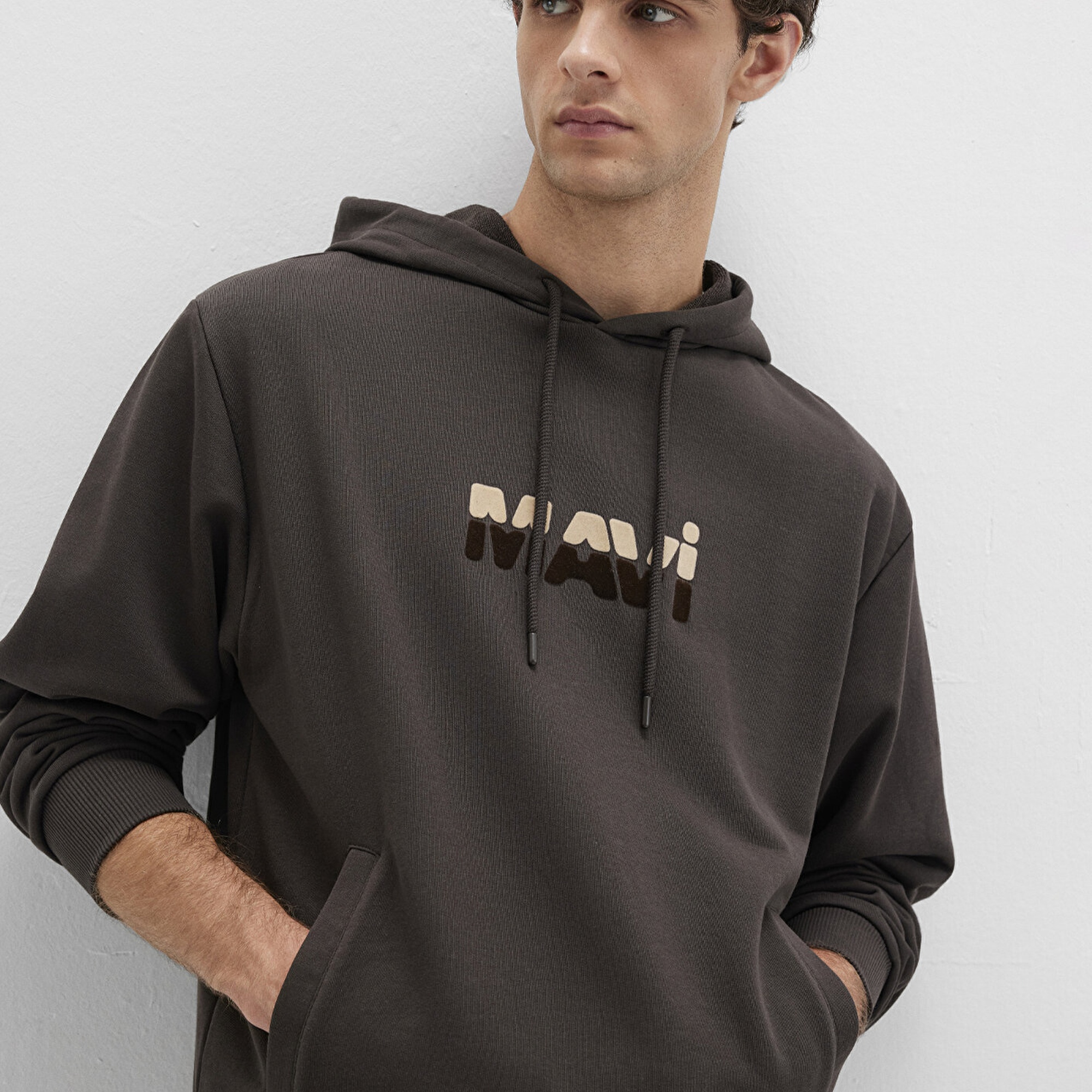 Mavi Mavi Logo Baskılı Kahverengi Sweatshirt 0S10395-70219