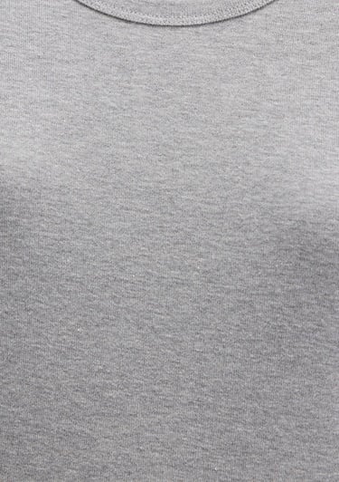  Mavi Uzun Kollu Gri Basic Tişört Fitted / Vücuda Oturan Kesim 1613323-83096