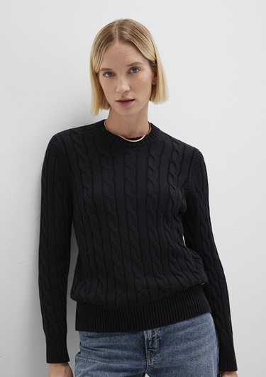  Mavi Siyah Kazak Slim Fit / Dar Kesim 1710721-900