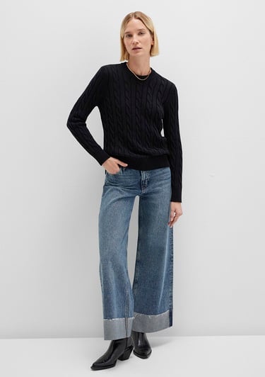  Mavi Siyah Kazak Slim Fit / Dar Kesim 1710721-900