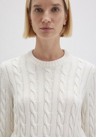  Mavi Ekru Kazak Slim Fit / Dar Kesim 1710721-70057