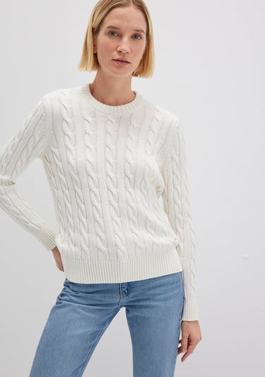  Mavi Ekru Kazak Slim Fit / Dar Kesim 1710721-70057