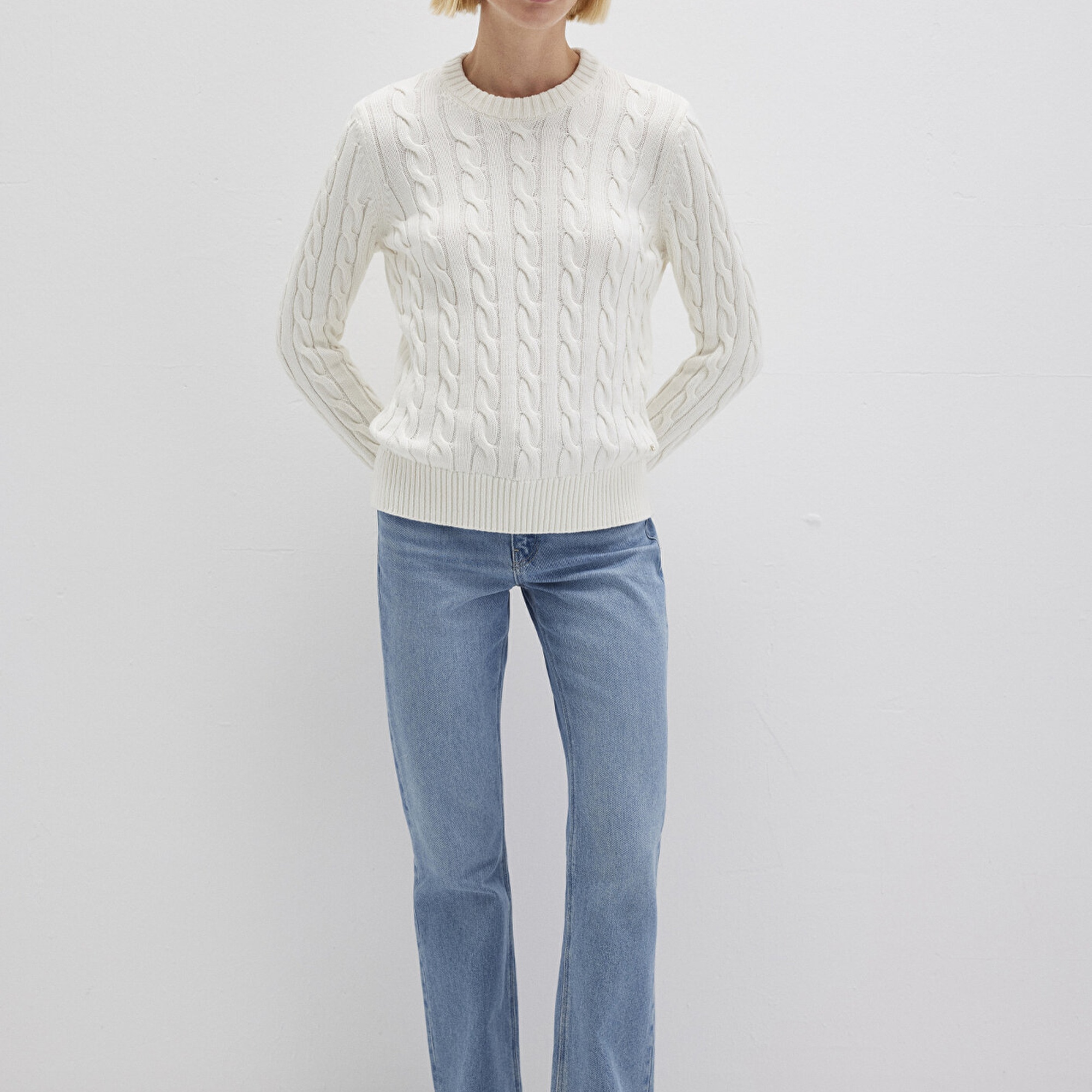 Mavi Ekru Kazak Slim Fit / Dar Kesim 1710721-70057