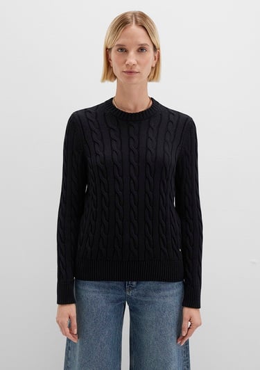  Mavi Siyah Kazak Slim Fit / Dar Kesim 1710721-900