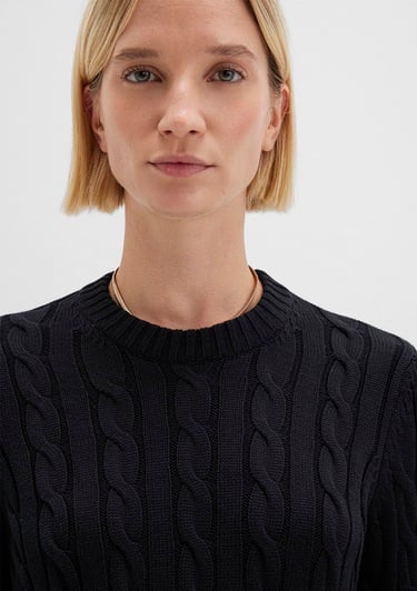  Mavi Siyah Kazak Slim Fit / Dar Kesim 1710721-900