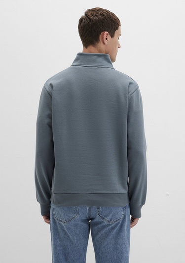  Mavi Yarı Fermuarlı Gri Basic Sweatshirt 0S10278-80889