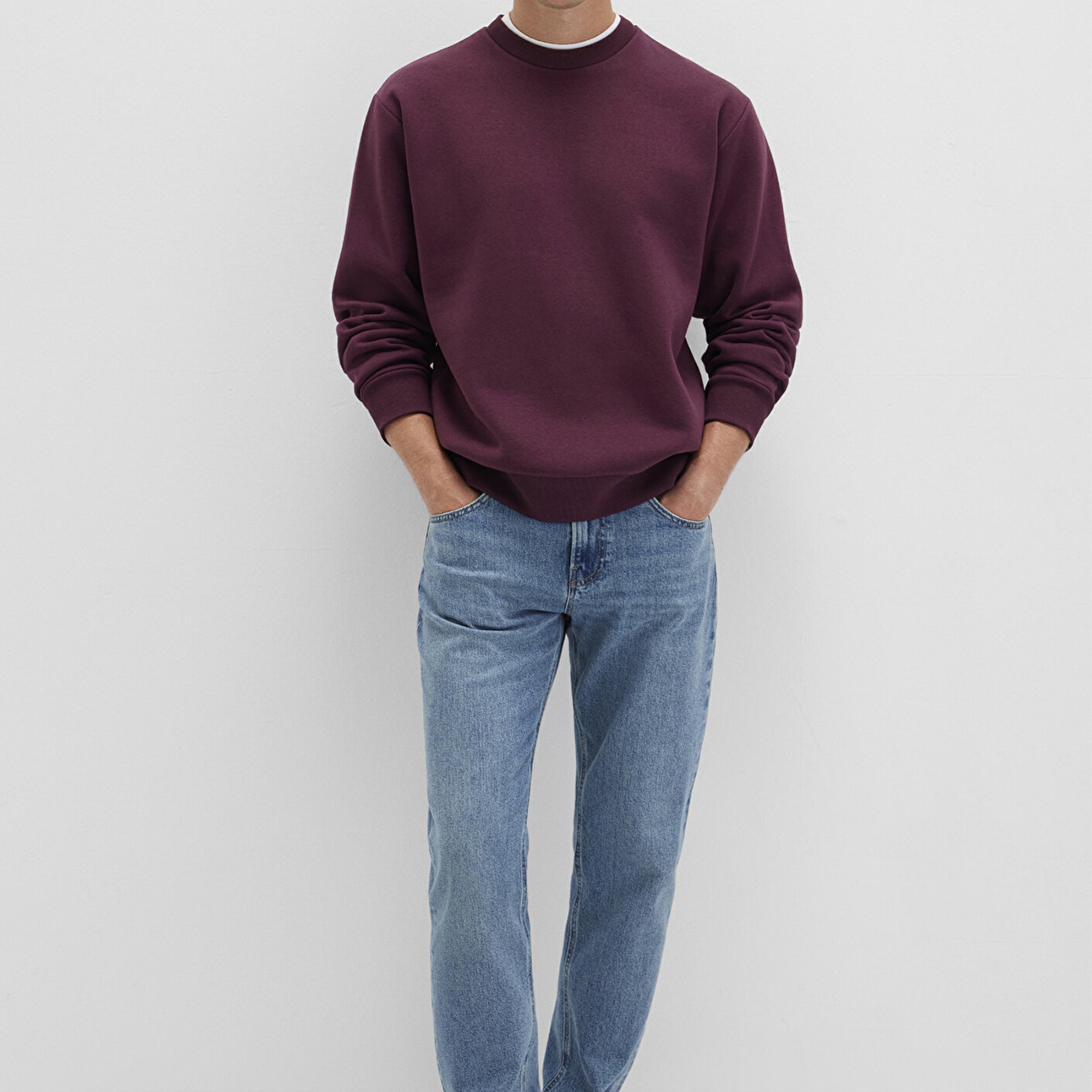 Mavi Bisiklet Yaka Bordo Basic Sweatshirt 0S10276-70434
