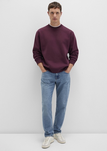  Mavi Bisiklet Yaka Bordo Basic Sweatshirt 0S10276-70434