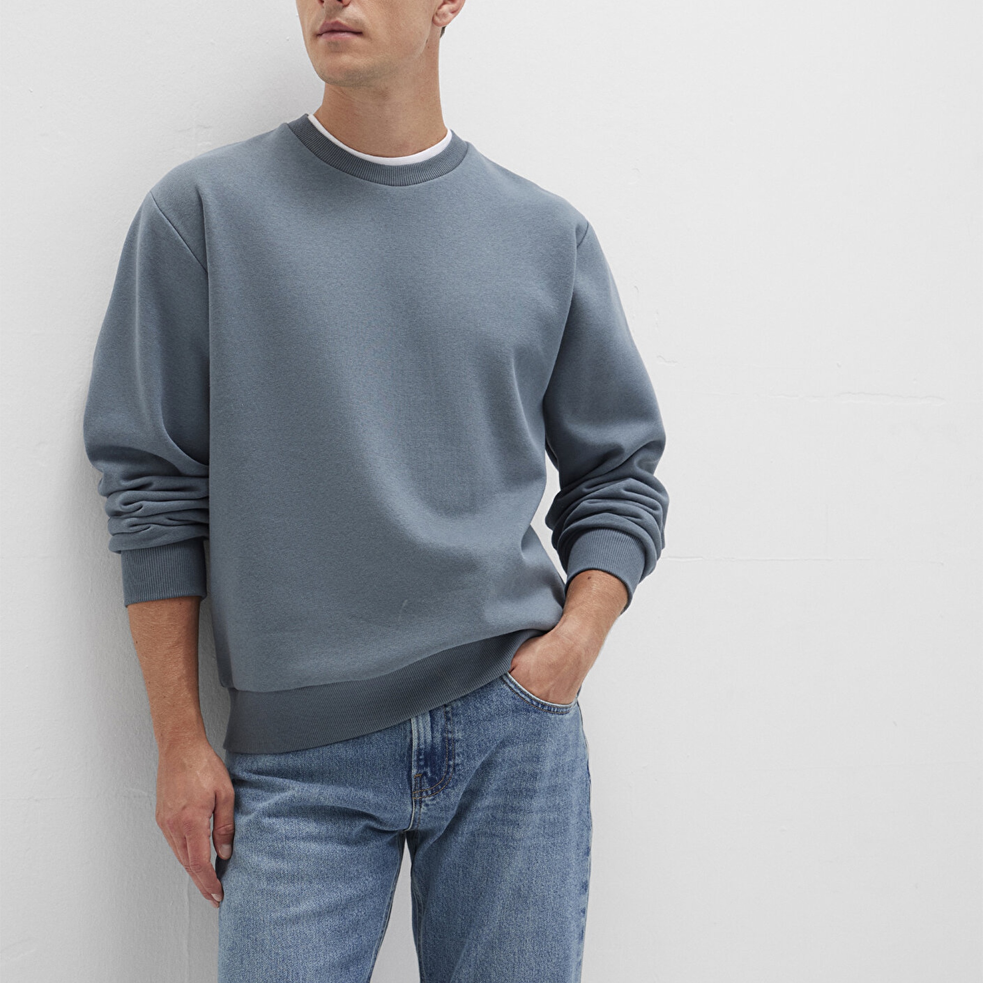 Mavi Bisiklet Yaka Lacivert Basic Sweatshirt 0S10276-80889