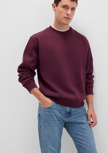  Mavi Bisiklet Yaka Bordo Basic Sweatshirt 0S10276-70434