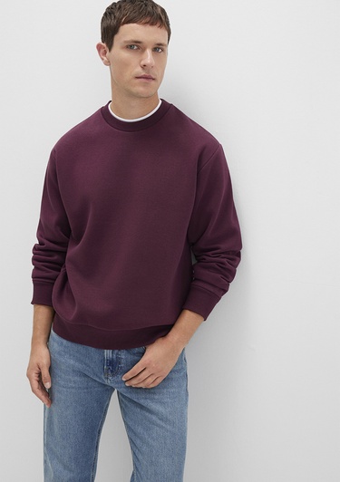 Mavi Bisiklet Yaka Bordo Basic Sweatshirt 0S10276-70434